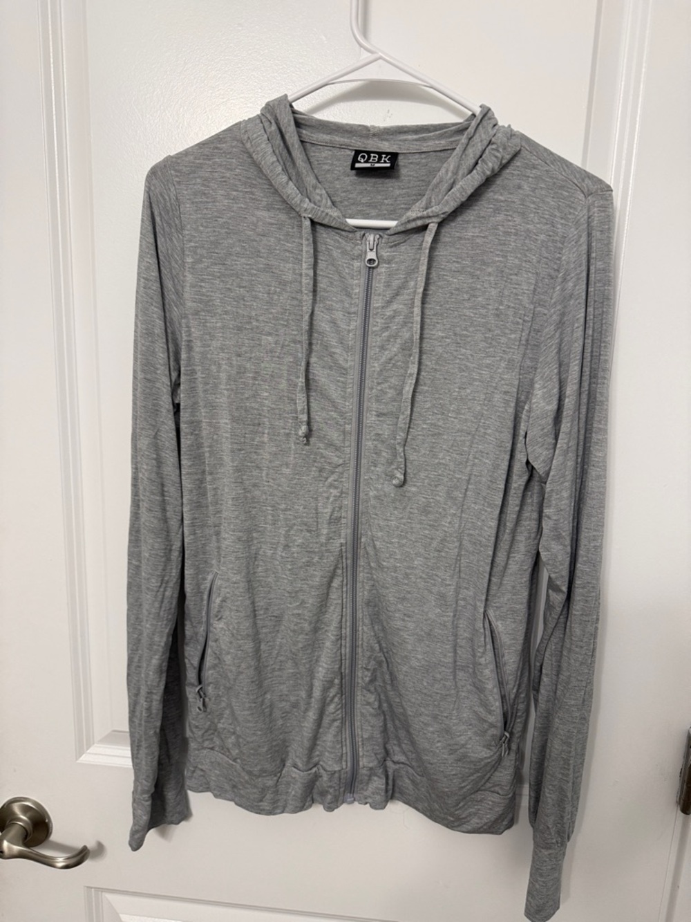 Lightweight Gray Zip-Up Hoodie